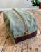 Dopp Kit in Upcycled WWII Shelter Half