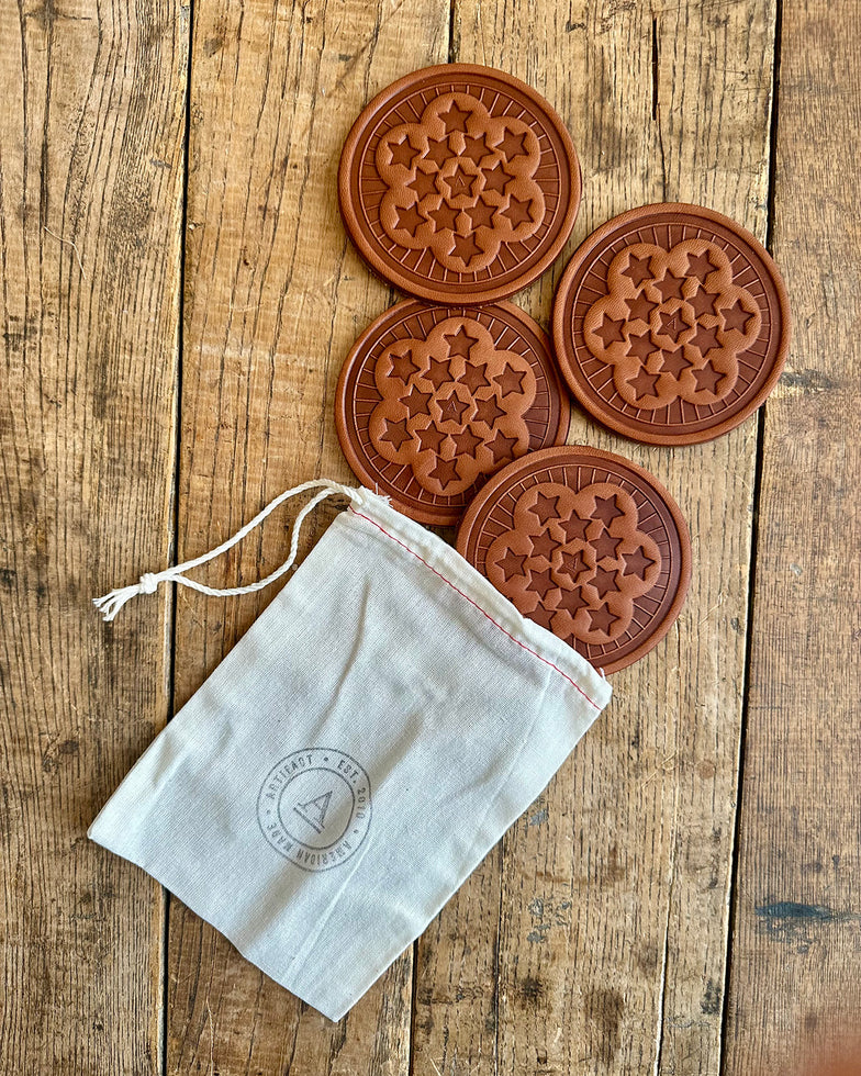 Set of 4 "13 Star" Coasters w/ Bag