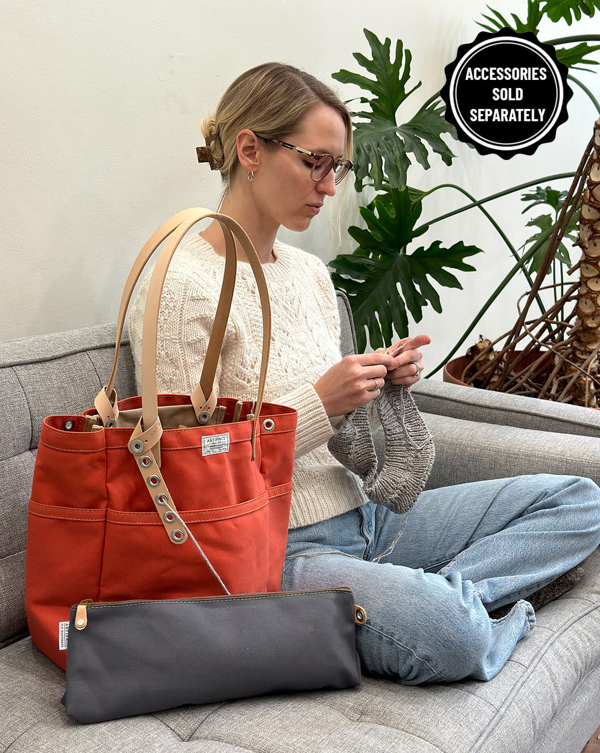 Papaya - Zip Pouch, Tote Insert, Yarn Tender, Yarn, & WIP Not Included 
