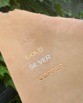 Blind, Gold, Silver, or Copper Deboss (For Optional Monogram) 