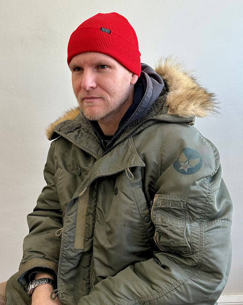 帽子 TIMEWORN CLOTHING COTTON KNIT CAP RED TIMEWORN CLOTHING COTTON KNIT CAP RED