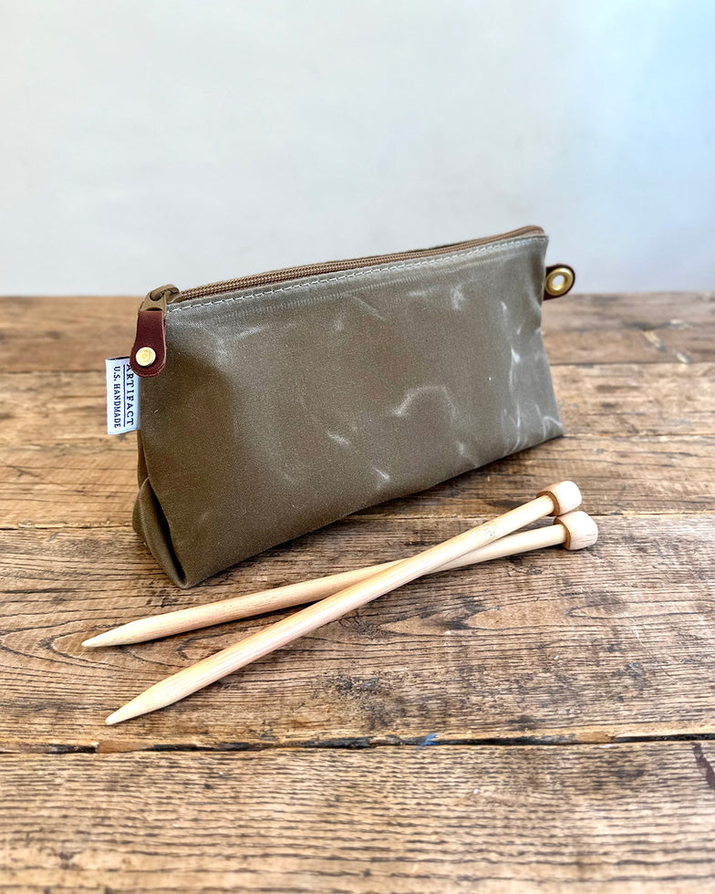 Knitting & Crochet Pouch in Waxed Canvas
