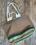 Market Tote in Waxed Canvas & Upcycled Awning