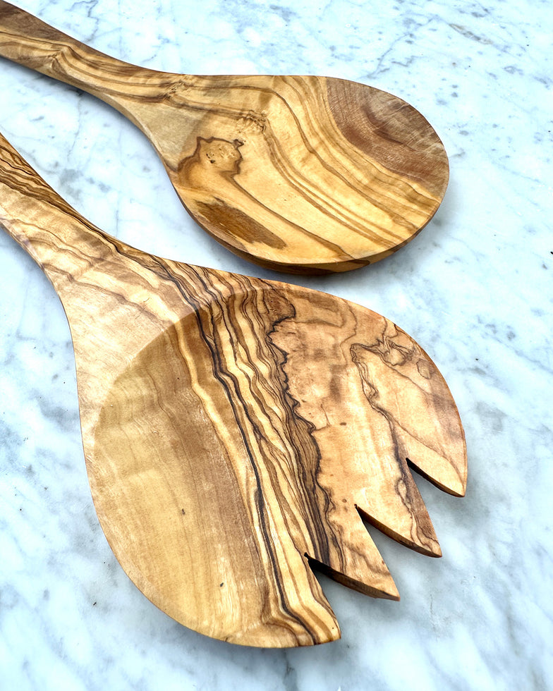 Olive Wood Salad Servers