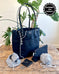 Knitting & Crochet Project Tote Bag in Black