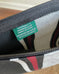 Zip Pouch in Upcycled Awning Cloth - Black Red Stripe