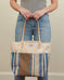 Cafe Blue Stripe - Upcycled Vintage Awning Material