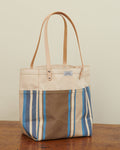 Cafe Blue Stripe - Upcycled Vintage Awning Material