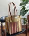 Day Tote in Upcycled Antique Awning - OD3 Stripe