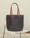 Slate Twill & Leather Zipper Tote - Made in USA