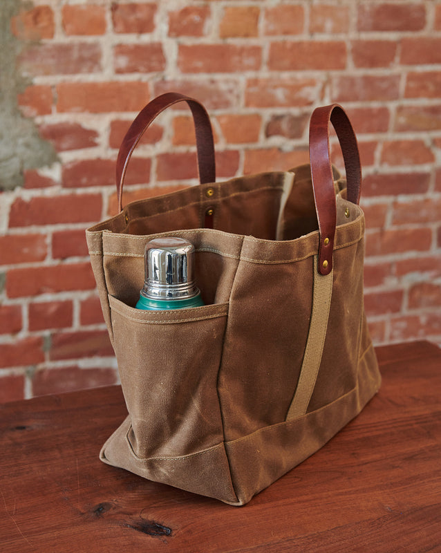 Garden & Tool Tote in Wax Canvas & Leather ARTIFACT Made in USA