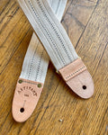 Guitar Strap in Woven Cotton & Leather