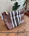 Zip Pouch in Upcycled Antique Awning Canvas