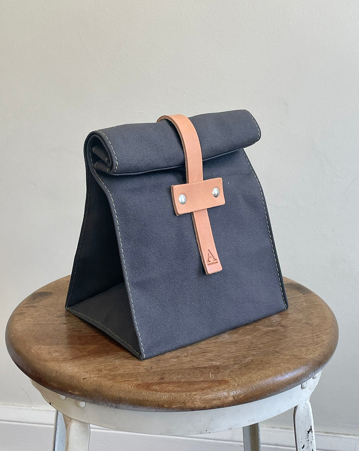 Lunch Tote in Wax Canvas & Leather, ARTIFACT