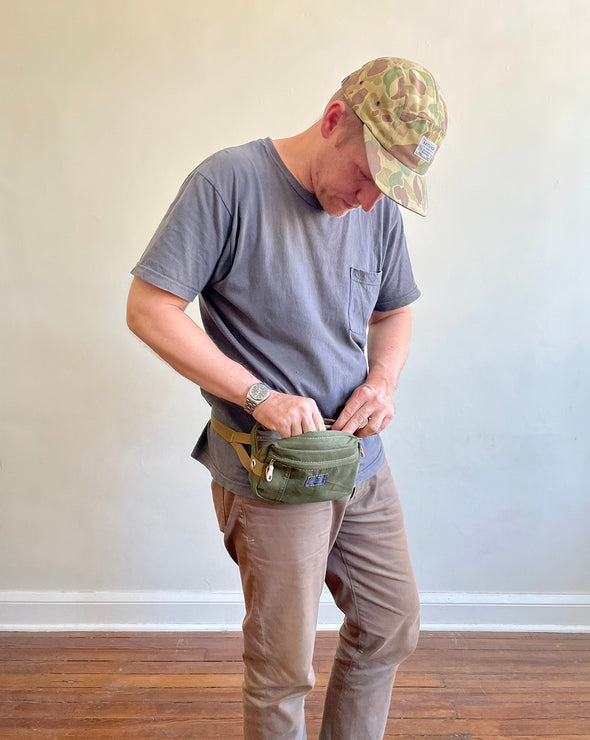 Hip Pack / Fanny Pack in Vintage Upcycled WWII Shelter Half ARTIFACT