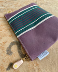Zip Pouch in Upcycled Awning Cloth - Purple