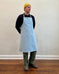 Ceramicist Pottery Split Leg Apron in Light Washed Denim