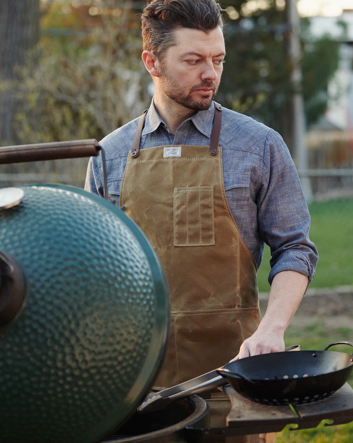 Grill Apron, Waxed Canvas & Leather, ARTIFACT