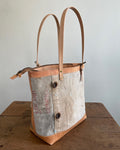 Zipper Tote From Antique Upcycled Canvas