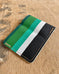 Bifold Wallet in Upcycled Antique Awning - Green Black