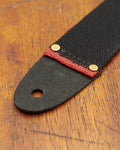 Guitar Strap in Woven Cotton & Leather