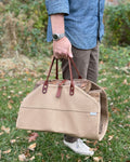 Log Carrier in Heavy Canvas & Leather