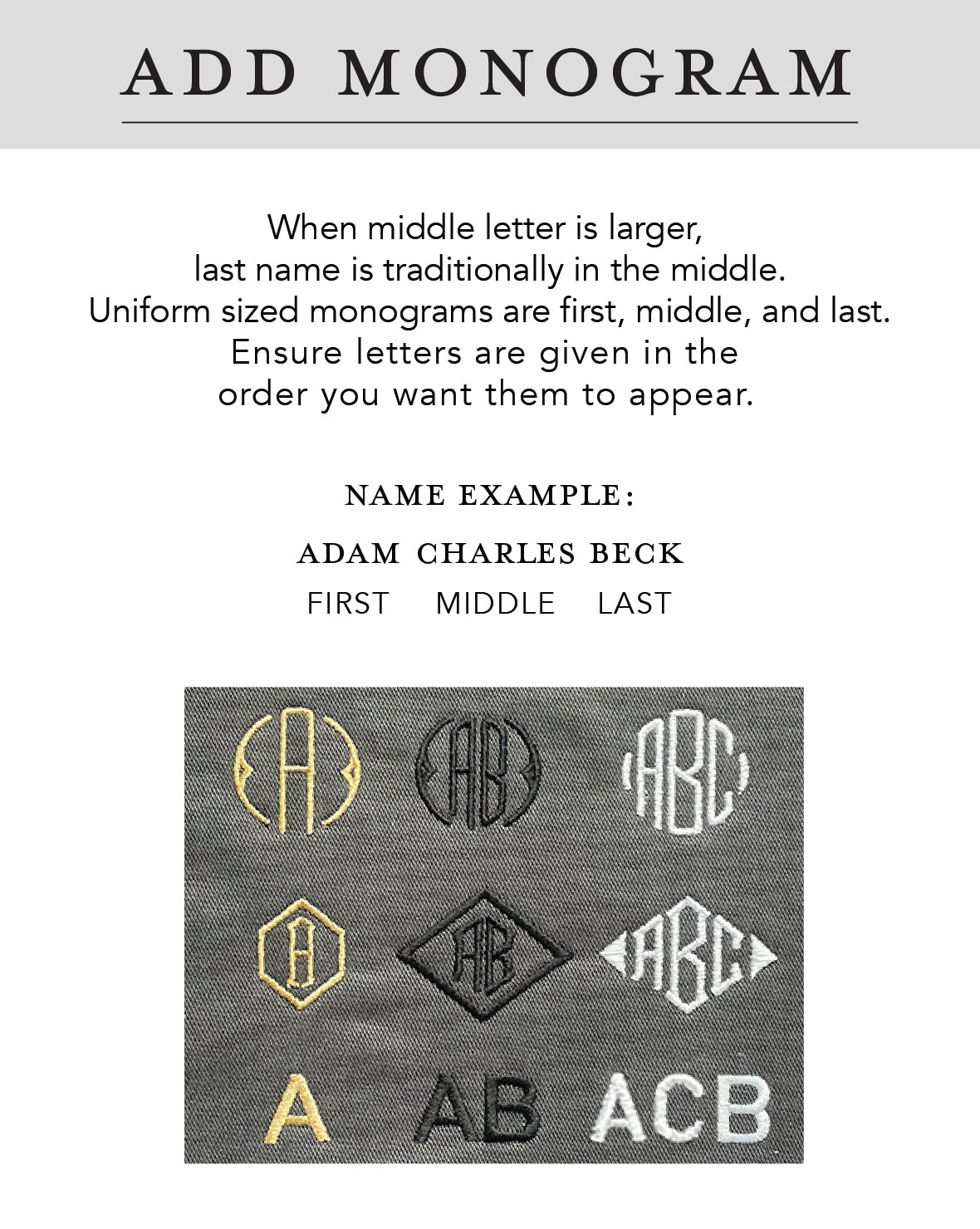 Add a Monogram! (SOLD SEPARATELY) 